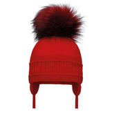 Pom Pom Envy Single Cable Hat Red